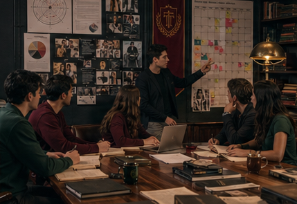Influencer Systems Capstone course scene at ThiccThighs Academy.