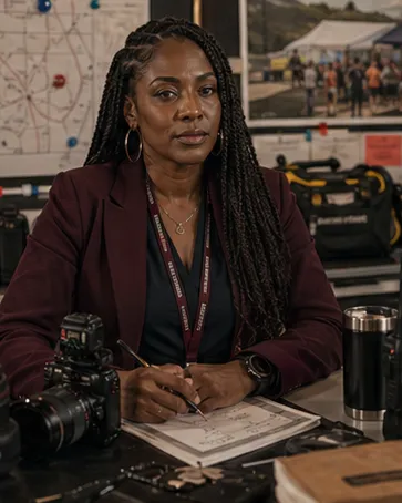 Professor Serena Okafor, Live Event Fieldwork faculty portrait.