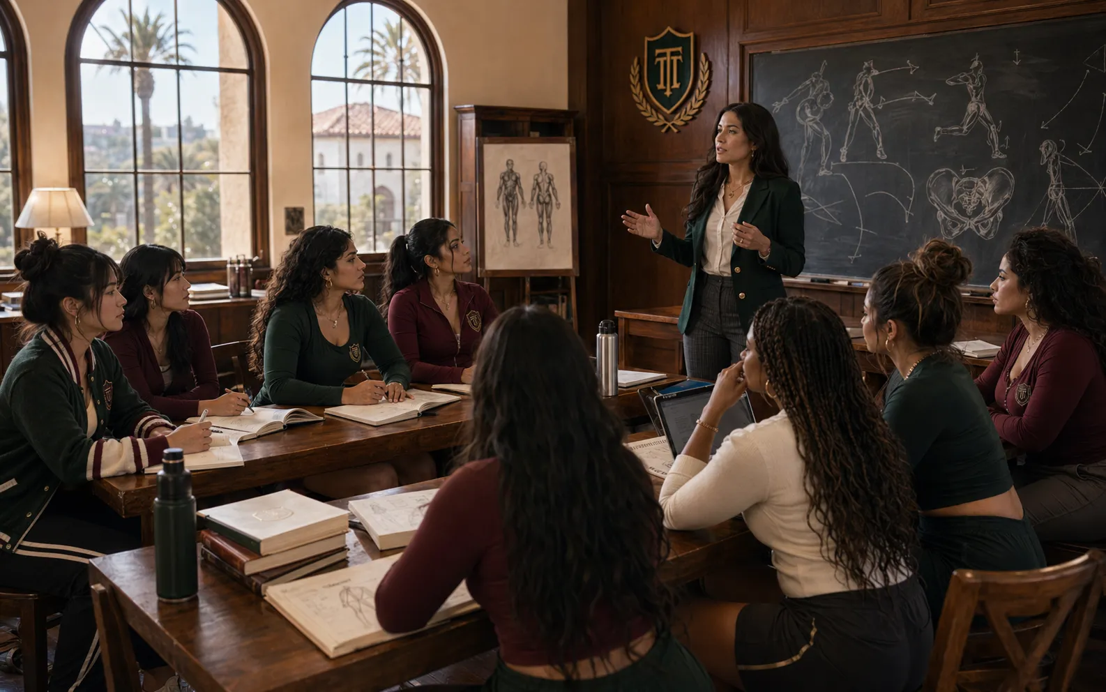 Adult academy students and faculty in an international seminar classroom.
